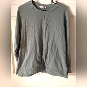 Athleta Women's Green-Grey Asymmetrical Sweatshirt (M)